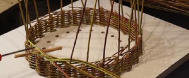 Плетение из прутьев ивы для начинающих. Пошаговая схема плетения корзин из ивы для начинающих